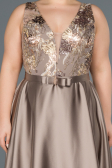 Long Mink Satin Plus Size Evening Dress ABU1149