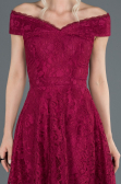 Plum Front Short Back Long Laced Prom Gown ABO018