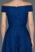 Sax Blue Front Short Back Long Laced Prom Gown ABO018