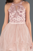 Front Short Back Long Powder Color Girl Dress ABO058