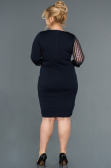 Short Navy Blue Plus Size Evening Dress ABK810