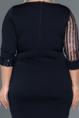 Short Navy Blue Plus Size Evening Dress ABK810