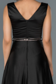 Long Black Satin Evening Dress ABU1175