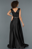 Long Black Satin Evening Dress ABU1175