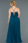 Long Oil Green Plus Size Evening Dress ABU1324