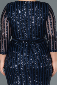 Navy Blue Long Oversized Mermaid Evening Dress ABU1043