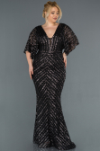 Long Anthracite Plus Size Evening Dress ABU900