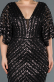 Long Anthracite Plus Size Evening Dress ABU900