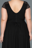 Long Black Plus Size Evening Dress ABU025