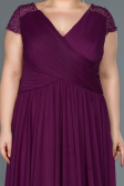 Long Purple Plus Size Evening Dress ABU025