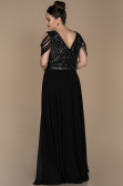 Black-Anthracite Long Plus Size Evening Dress ABU828