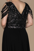 Black-Anthracite Long Plus Size Evening Dress ABU828
