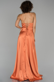 Long Light Brown Satin Engagement Dress ABU1458