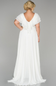 White Long Plus Size Evening Dress ABU032