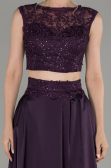 Purple Long Satin Prom Gown ABU1286