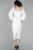 Midi White Invitation Dress ABK916