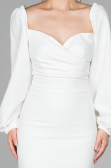 Midi White Invitation Dress ABK916