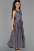 Long Plum Girl Dress ABU777
