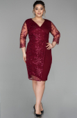 Short Burgundy Oversized Evening Dress ABK833