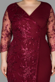 Short Burgundy Oversized Evening Dress ABK833