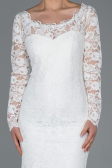 Long White Laced Evening Dress ABU1571