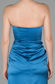Long Indigo Satin Mermaid Prom Dress ABU1609