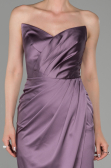 Long Lavender Satin Mermaid Prom Dress ABU1609