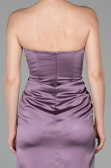 Long Lavender Satin Mermaid Prom Dress ABU1609