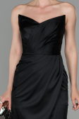 Long Black Satin Mermaid Prom Dress ABU1609