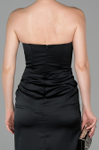Long Black Satin Mermaid Prom Dress ABU1609