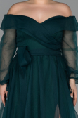 Long Emerald Green Oversized Evening Dress ABU1535