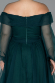Long Emerald Green Oversized Evening Dress ABU1535