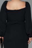 Midi Black Oversized Evening Dress ABK930