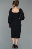 Midi Black Oversized Evening Dress ABK930