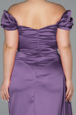 Long Lavender Satin Plus Size Evening Dress ABU1626