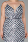 Long Grey Plus Size Evening Dress ABU1661