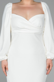 Midi White Oversized Evening Dress ABK930
