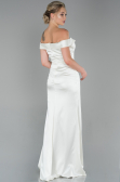 Long White Satin Evening Dress ABU1713