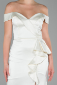 Long White Satin Evening Dress ABU1713