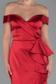 Long Red Satin Evening Dress ABU1713