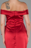 Long Red Satin Evening Dress ABU1713