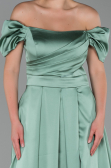 Long Turquoise Satin Evening Dress ABU1716