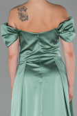 Long Turquoise Satin Evening Dress ABU1716