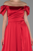 Long Red Satin Evening Dress ABU1716