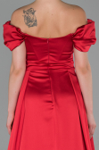 Long Red Satin Evening Dress ABU1716