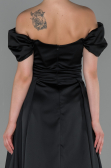 Long Black Satin Evening Dress ABU1716