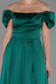 Long Emerald Green Satin Evening Dress ABU1716