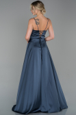 Anthracite Long Satin Engagement Dress ABU1458