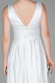 Long White Satin Evening Dress ABU1737