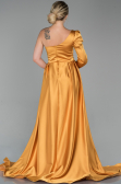 Long Mustard Satin Evening Dress ABU1715